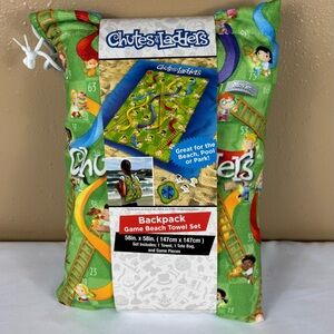 Hasbro Chutes & Ladders Backpack Game Beach Towel Set